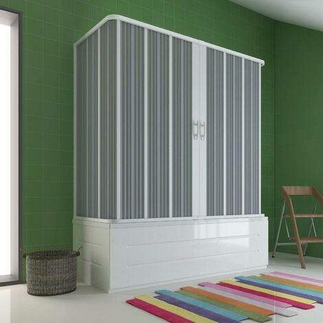 Box sopravasca 3 lati pvc a soffietto centrale 70x170x70 cm bianco mod. Flex