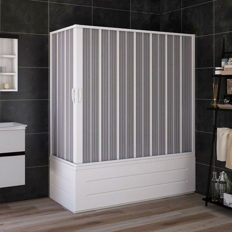 

Box sopravasca in pvc a soffietto 70x170 cm bianco centrale h 150 cm mod. Flex