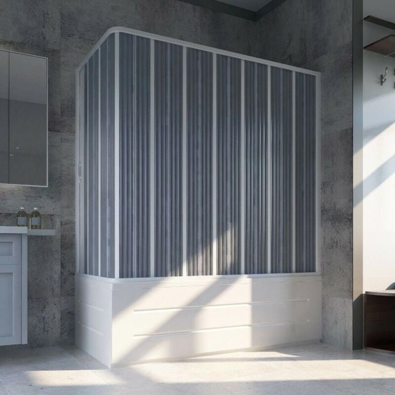 

Box sopravasca in pvc a soffietto laterale 70x170 cm bianco h 150 cm mod. Flex