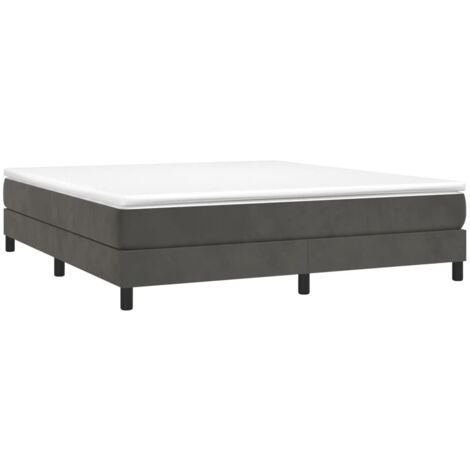 Box Spring Bed Frame Dark Grey Super King Velvet (UK/IE/FI/NO only) vidaXL