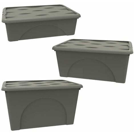 Box storage con ruote e coperchio salvaspazio per armadio casa cambio stagione scatola contenitore cesto biancheria indumenti - MISURA: 2 STORAGE 60 LT