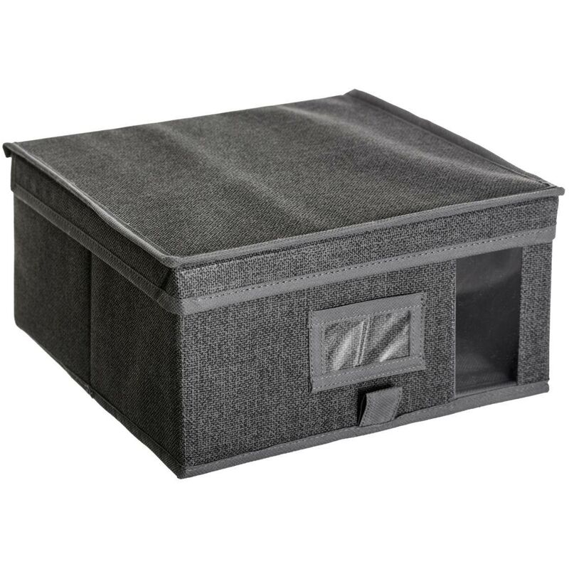 Image of 5five - scatola 30x30cm orso grigio antracite - Grigio