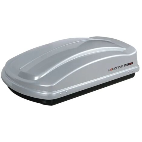 box tetto per auto nordrive 330 litri in abs argento lucido - n60001
