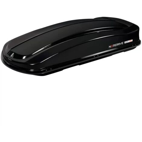 box tetto per auto nordrive 430 litri in abs con doppia apertura nero lucido - n60015