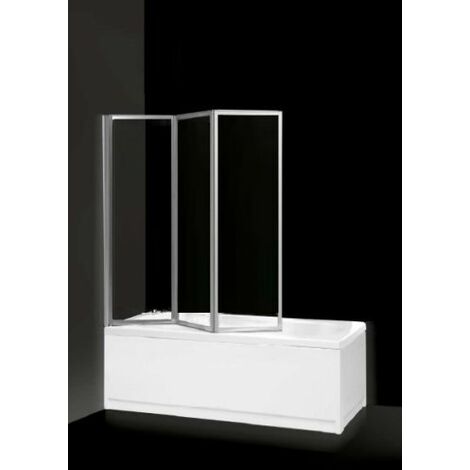 Box vasca 3 pannelli pieghevole a libro, cristallo trasparente 133/134 cm CAROLA