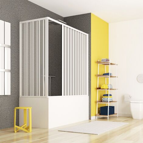 Box vasca angolare 70x170 a soffietto in PVC con apertura centrale Teti