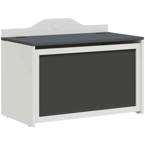 Box with Storage Grey and white 73 x 33 x 55 cm Engineered wood vidaXL