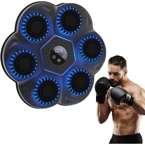 Boxeador musical con guantes, Bluetooth, LED, 9 modos y 18 velocidades, ideal para adultos, hogar, oficina y gimnasio.