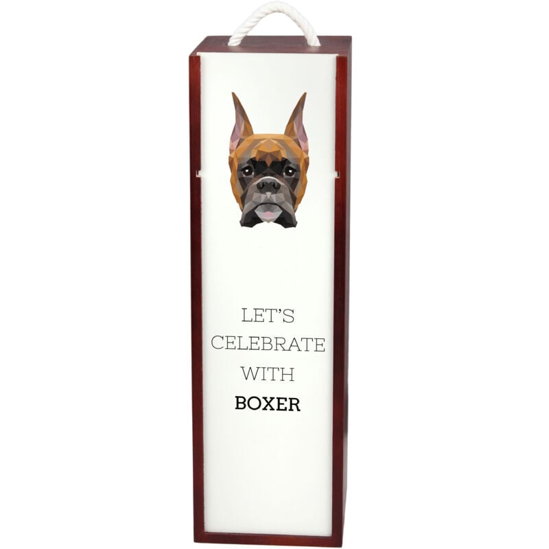 Image of Boxer, Boxer I - scatola geometrica con foto e scritta per il vino di Art-Dog