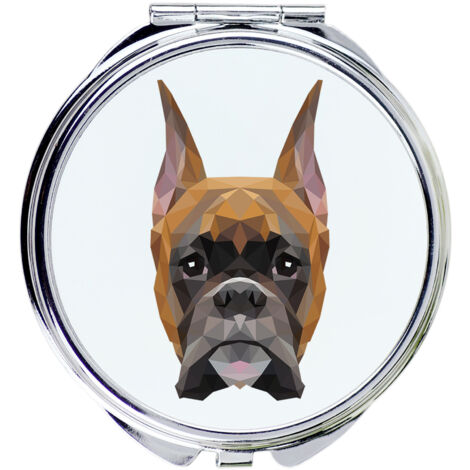 Boxer, Boxer I - Spiegel mit Foto und geometrischer Aufschrift von Art-Dog
