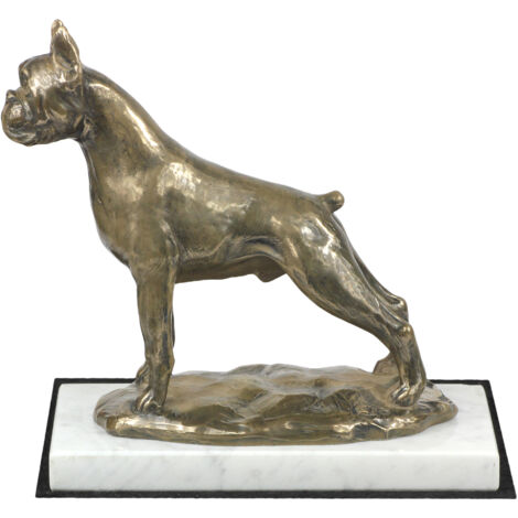 Boxer, Boxer I - une statuette de chien, une figurine sur marbre blanc, un trophée pour une exposition canine par Art-Dog