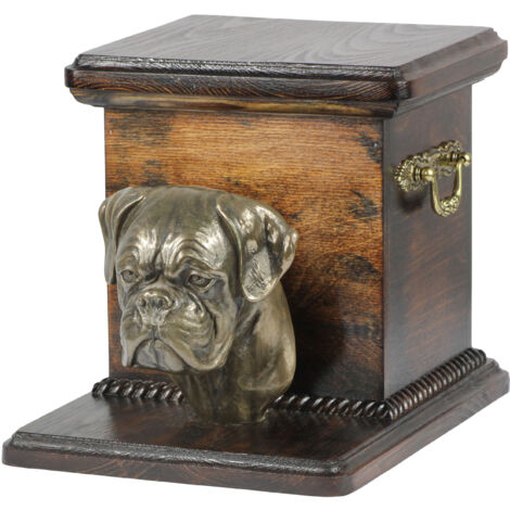 Boxer, Boxer I - une urne pour cendres de chien avec une statuette, une urne élégante pour un chien, une urne unique avec un buste de chien d'Art-Dog