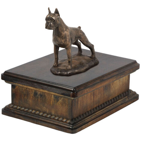 Boxer, Boxer I - une urne pour les cendres de chien, une urne classique avec une statuette, une urne élégante avec un chien d'Art-Dog