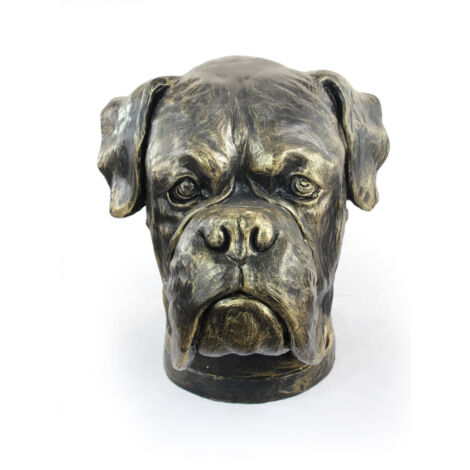 Boxer, Boxer II - Urne für Hundeasche, Hundebüste, großer Hundekopf für den Garten von Art-Dog