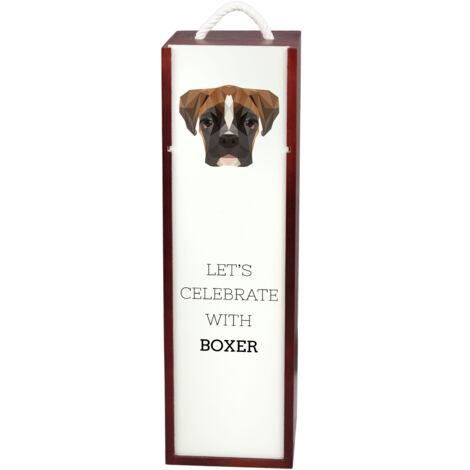 Boxer, Boxer III - canette géométrique avec photo et inscription pour vin par Art-Dog