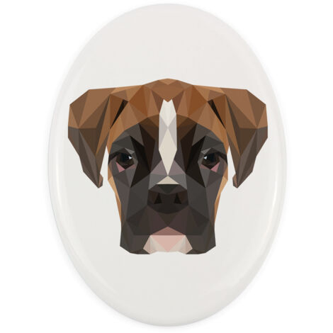 Boxer, Boxer III - placa con foto e inscripción geométrica de Art-Dog