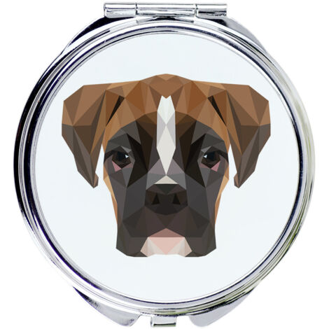 Boxer, Boxer III - specchio con foto e scritta geometrica di Art-Dog