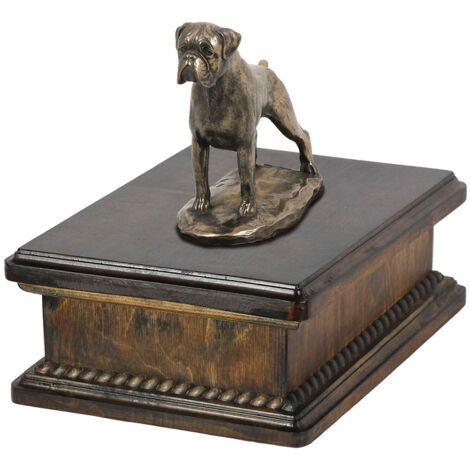 Boxer, Boxer III - Urne pour cendres de chien, urne classique avec statuette, urne élégante avec chien par Art-Dog