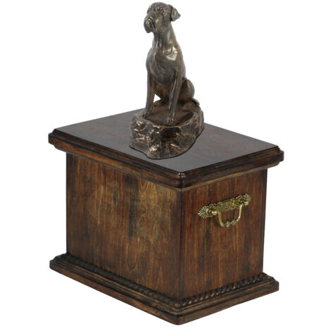 Boxer, Boxer IV - urne pour cendres de chien, urne avec statuette, urne élégante de style classique de la marque Art-Dog