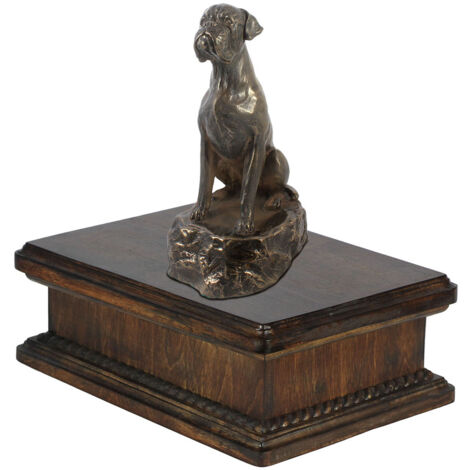 Boxer, Boxer IV - Urne pour cendres de chien, urne classique avec statuette, urne élégante avec chien par Art-Dog