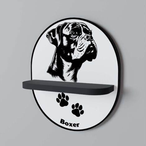 BOXER DOG Ovales Regal Schwarz