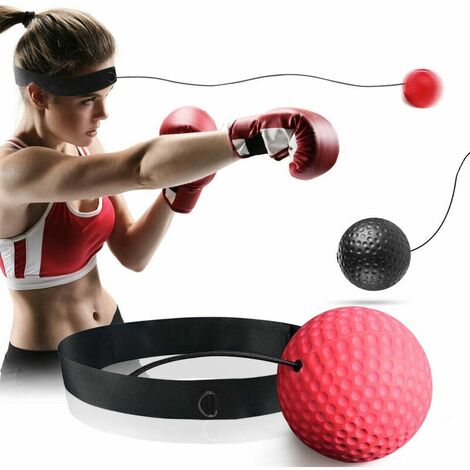 Boxing Reflex Ball Set - balle de boxe et balle de réaction pour votre entraînement de boxe - balle de boxe de haute qualité avec bandeau pour la boxe, instructions d'entraînement incluses Cisea