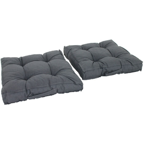 Boxkissen Loungekissen, 2er-Set 60 x 60 cm Dunkelgrau Auflagen