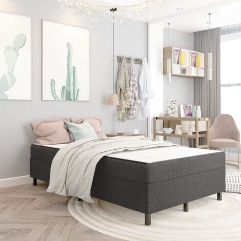 Boxspring-Bettgestell Grau Stoff 120x200 cm vidaXL