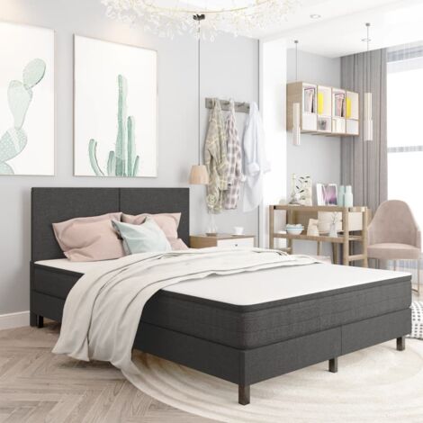 Boxspring-Bettgestell Grau Stoff 180x200 cm vidaXL