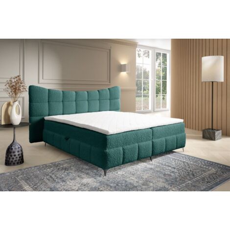 Boxspringbett Bett Schlafzimmerbett NOVA 120x200cm Stoff Rolf Türkis