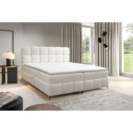 Boxspringbett Bett Schlafzimmerbett SOPHIE 120x200cm Stoff Rolf Creme