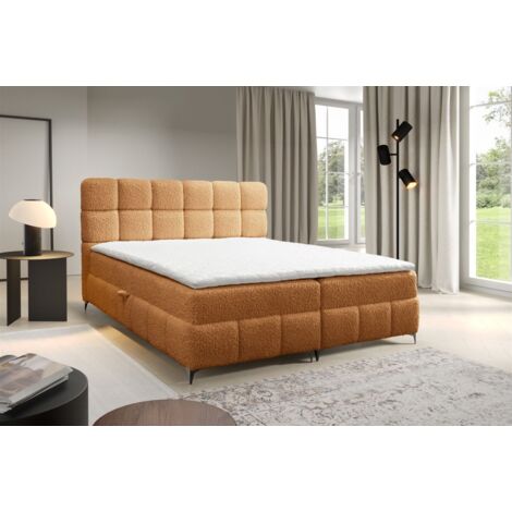 Boxspringbett Bett Schlafzimmerbett SOPHIE 160x200cm Stoff Rolf Honiggelb