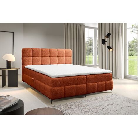 Boxspringbett Bett Schlafzimmerbett SOPHIE 200x200cm Stoff Rolf Rostbraun