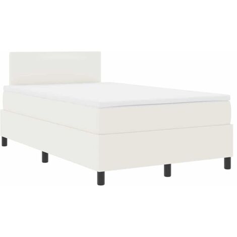 Boxspringbett Creme und Weiß 203 x 120 x 88 cm Cordstoff vidaXL