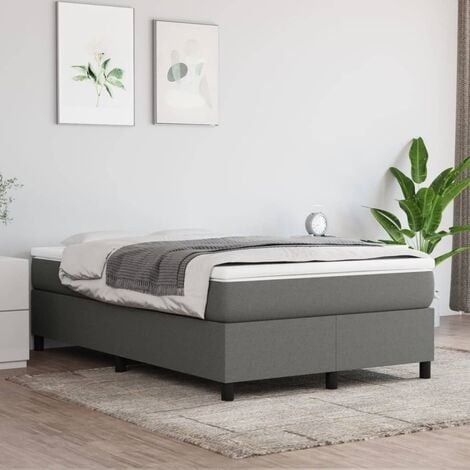 MAISON CHIC Boxspringbett Doppelbett Bett für Schlafzimmer Dunkelgrau 120x200 cm Stoff DE41058