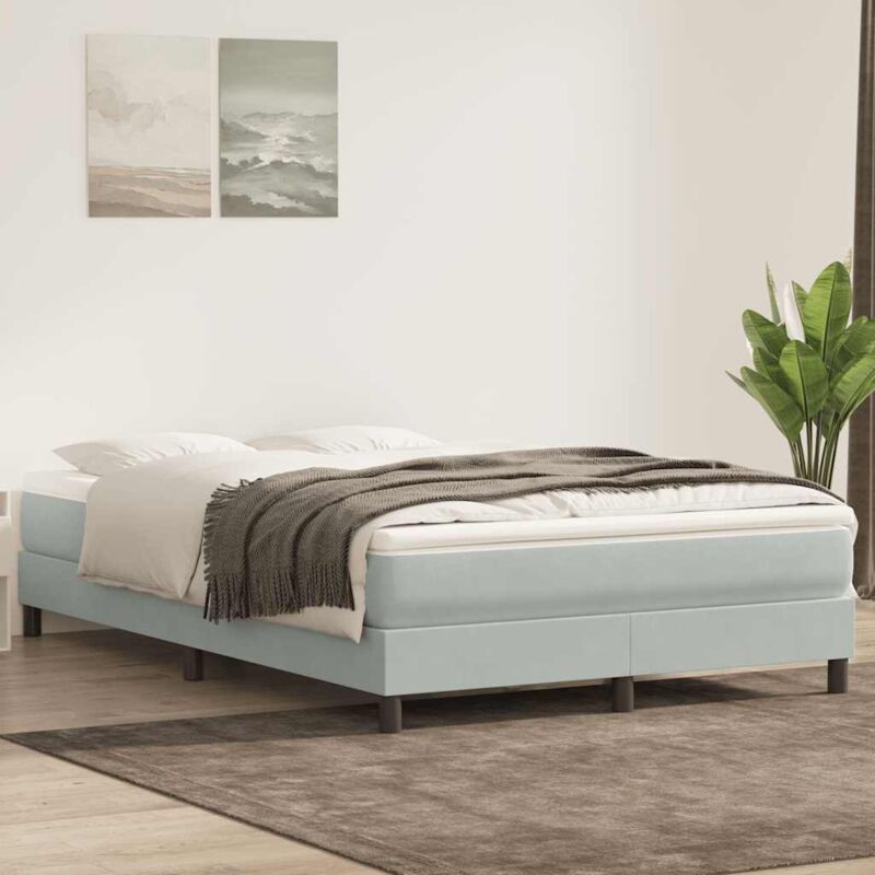 Boxspringbett Ohne Matratze Hellgrau 140x220 Cm Samt Vidaxl