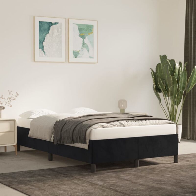 Bettgestell Ohne Matratze Dunkelgrau 120x190 Cm Samt Vidaxl