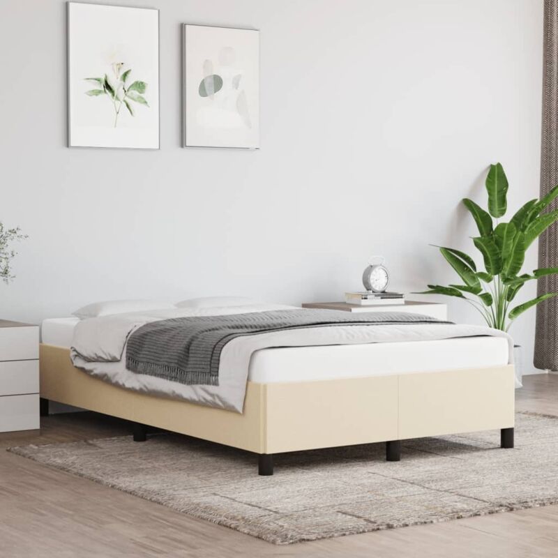 Bettgestell Ohne Matratze Creme 120x190 Cm Stoff Vidaxl