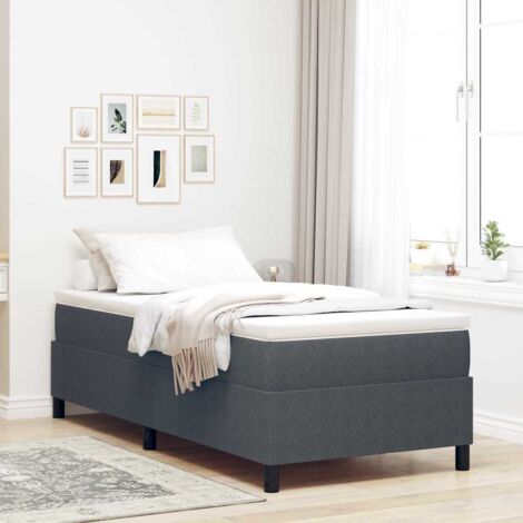 Boxspringbett Dunkelgrau 90 x 200 cm Cordstoff vidaXL