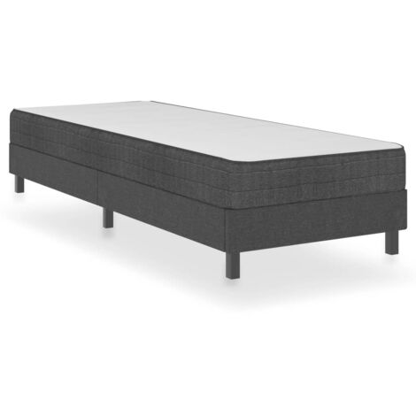Boxspringbett Dunkelgrau Stoff 100x200 cm vidaXL