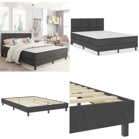 Boxspringbett Dunkelgrau Stoff 160x200 cm - Boxspringbett - Doppelbett - Schlafsystem - Bettrahmen - Liegekomfort - Home & Living