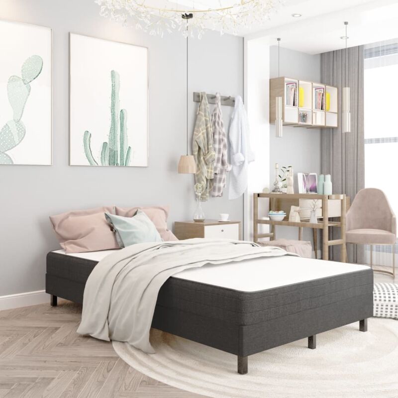 Boxspringbett Dunkelgrau Stoff 120x200 Cm Vidaxl
