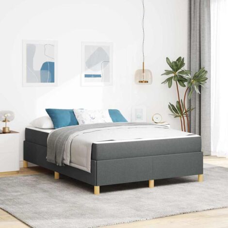 Boxspringbett Dunkelgrau und Weiß 160 x 200 cm Stoff vidaXL