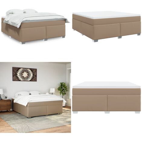 Boxspringbett Matratze Cappuccino-Braun 180x200 cm Kunstleder - Kunstleder Matratze - Taschenfedern Matratze
