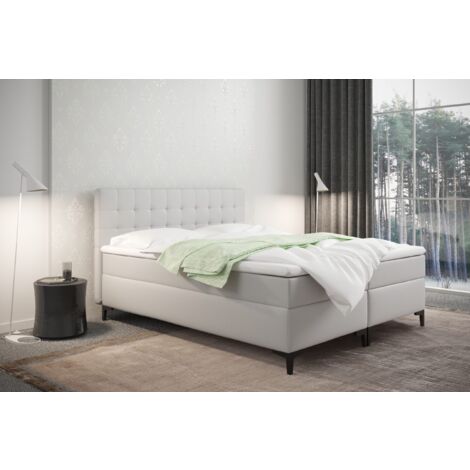Boxspringbett mit bettkasten und matratze Denver Kunstleder Graphit 120x200 cm