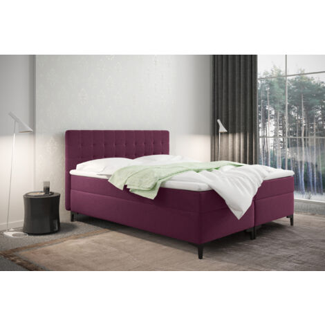 Boxspringbett mit bettkasten und matratze Denver stoff Muna Rosa 160x200 cm