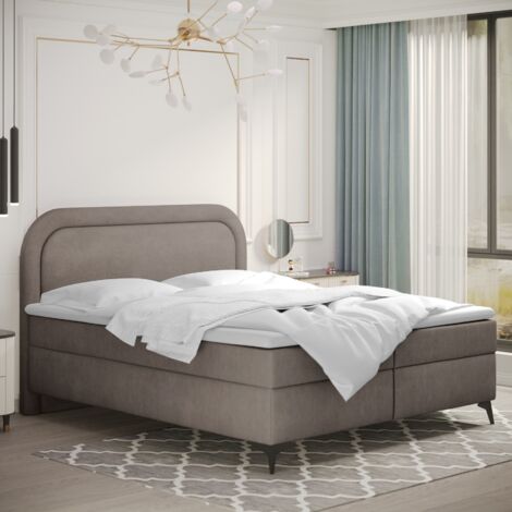 Boxspringbett mit bettkasten und topper Valentino, mehrere Größen Noel 120x200 cm Beige