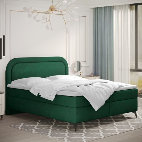Boxspringbett mit bettkasten und topper Valentino, mehrere Größen Noel 120x200 cm Grün