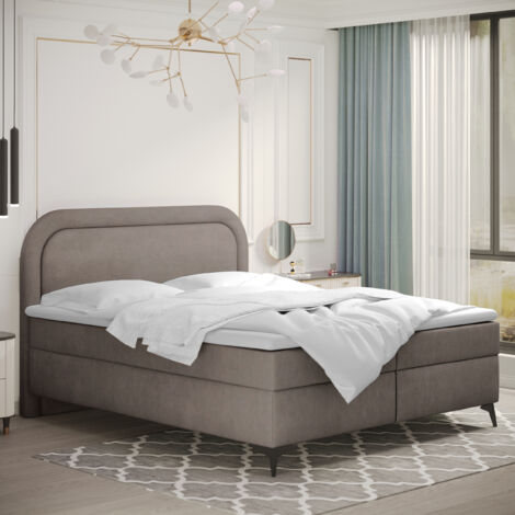 Boxspringbett mit bettkasten und topper Valentino, mehrere Größen Noel 180x200 cm Beige