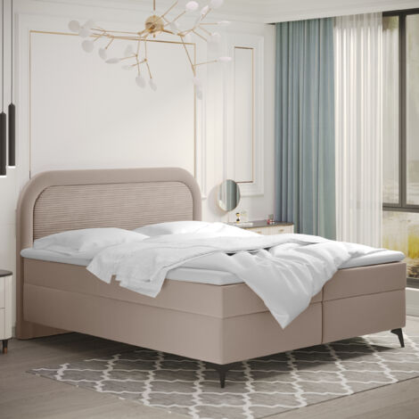 Boxspringbett mit bettkasten und topper Valentino, mehrere Größen Paros/Poso 120x200 cm Beige